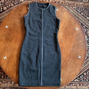 Vintage gray wool Ellen Tracy dress with sparkly trim